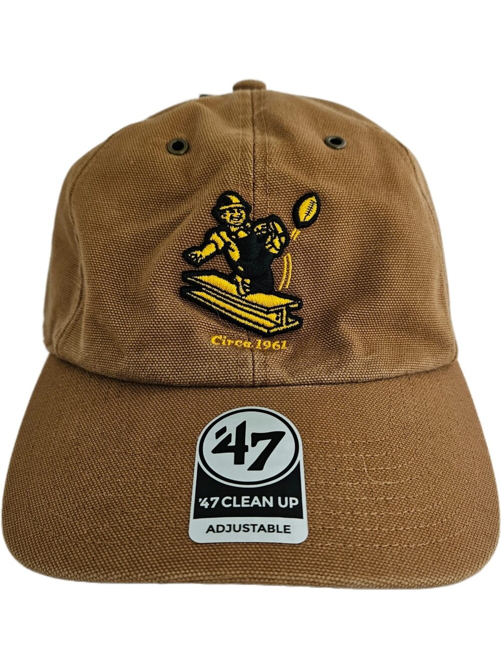 Carhartt Brown Strapback Cap with Yellow and Black Embroidered Patch